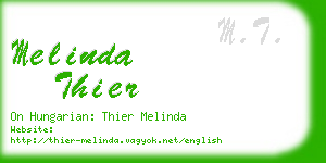 melinda thier business card